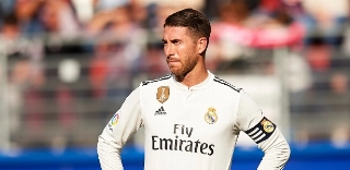 Sergio Ramos durante a derrota do Real Madrid para o Eibar por 3 a 0