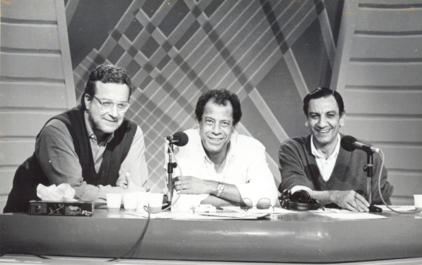 Equipe do SBT na cobertura da Copa do Brasil de 1995. Luiz Alfredo, Carlos Alberto Torres e Osmar de Oliveira. Foto: Blog do SBT