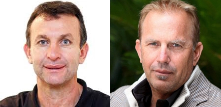 Neto e o ator Kevin Costner