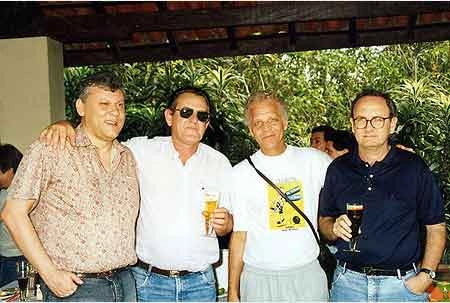 Milton Neves, José Nelson Schincariol, Ademir da Guia e Rosan Francischinelli.