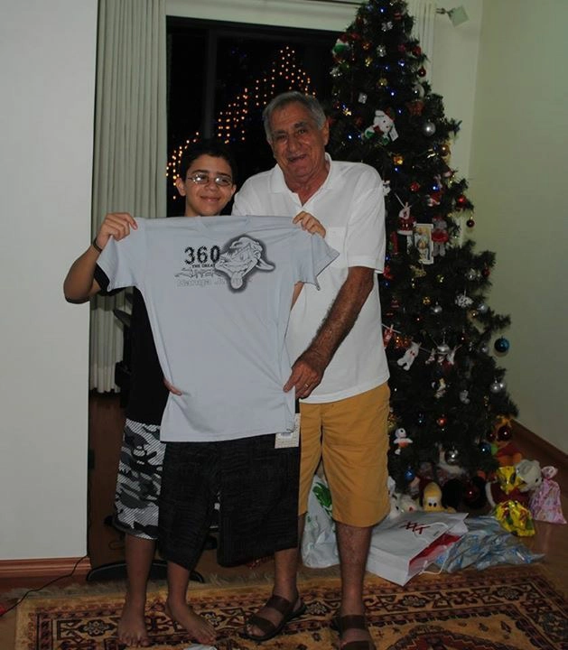 Com um neto, em 2011