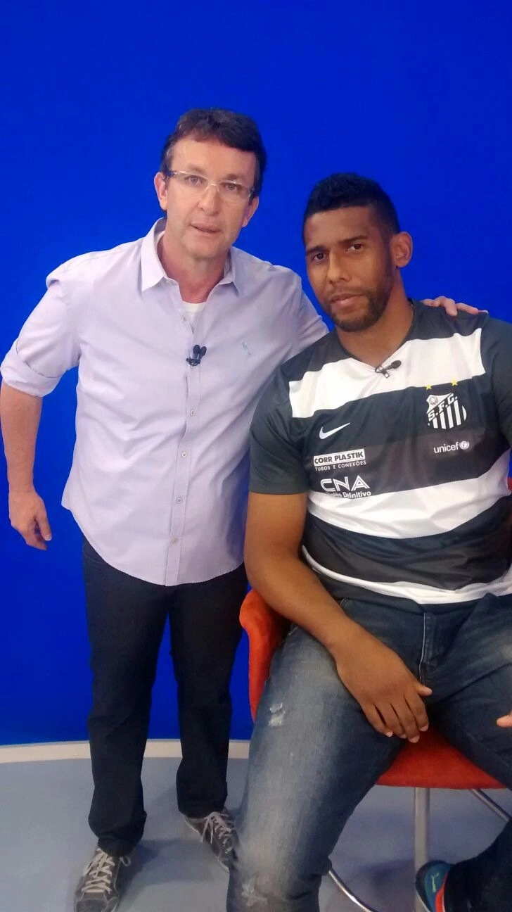 Neto e o goleiro Aranha, no Os programa Donos da Bola