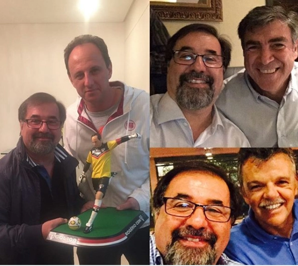 Para homenagear goleiros que atuaram pelo São Paulo, Marco Aurélio Cunha postou estas três fotos em seu Instagram, com Rogério Ceni, Zetti e Gilmar Rinaldi