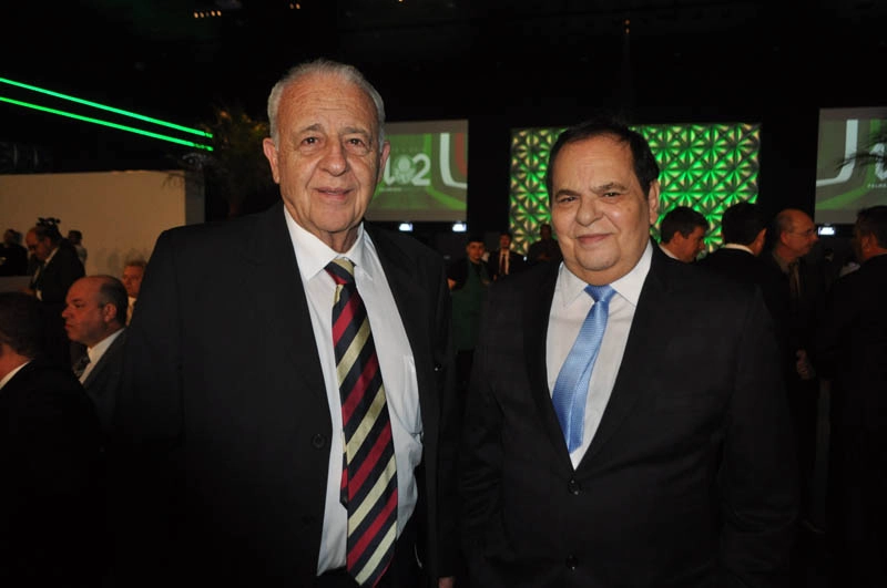 Serafim Del Grande e Roberto Avallone em 26 de agosto de 2016, no Espaço das Américas, homenageado na festa de 102 anos do Palmeiras. Foto: Marcos Júnior Micheletti/Portal TT