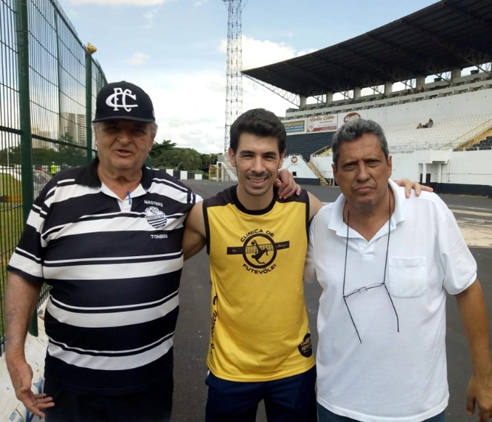 Tomires, Cristiano, o Grafitinho, ex-jogador do Comercial e filho de Tadeu Ricci, e Argeu, conselheiro do clube