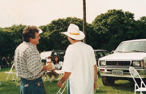 De chapéu, Carlos Roberto Escova, em 1994, em Itu-SP