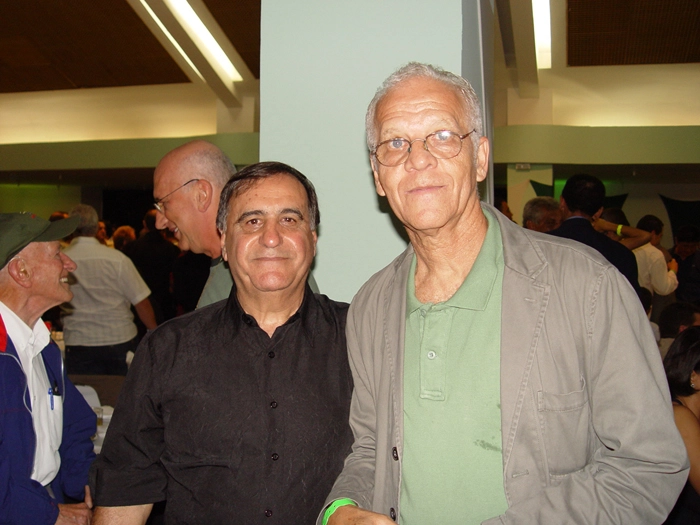 Bentivegna e Ademir da Guia, na festa de veteranos do Palmeiras, realizada em 18 de setembro de 2009. Crédito da foto: Marcos Júnior