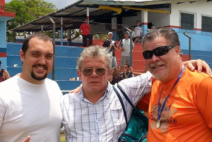 André Castro, Manfrini e Roberto Diogo em 2019. Foto: arquivo pessoal de Roberto Diogo
