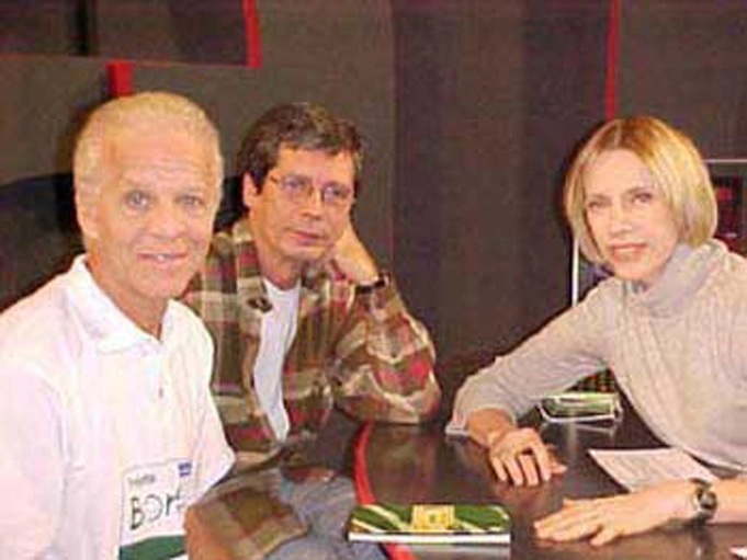 Ademir da Guia, o escritor Mário Prata e a jornalista Marília Gabriela. Foto: site de Mário Prata