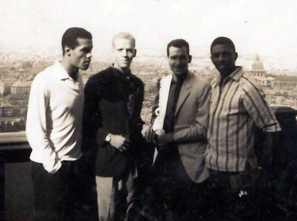 Da esquerda para a direita: Servílio, Ademir da Guia, Vicente Arenari e Djalma Dias, em 28 de junho de 1963. Foto enviada por Abner Neves