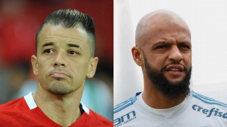 D´Alessandro e Felipe Melo se enfrentarão pela sétima vez. Foto: Ricardo Rimoli/AGIF e Marcello Zambrana/AGIF/VIa UOL