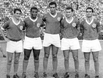Palmeiras, 1966: Jairzinho, Ademar Pantera, Servílio, Dudu e Rinaldo