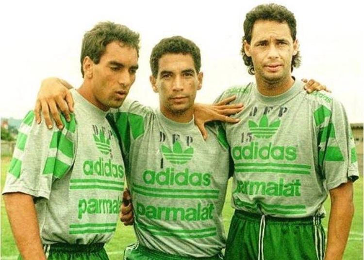 O fortíssimo Palmeiras-Parmalat em 1994 tinha, entre outros, Edmundo, Zinho e Evair. Foto: Reprodução