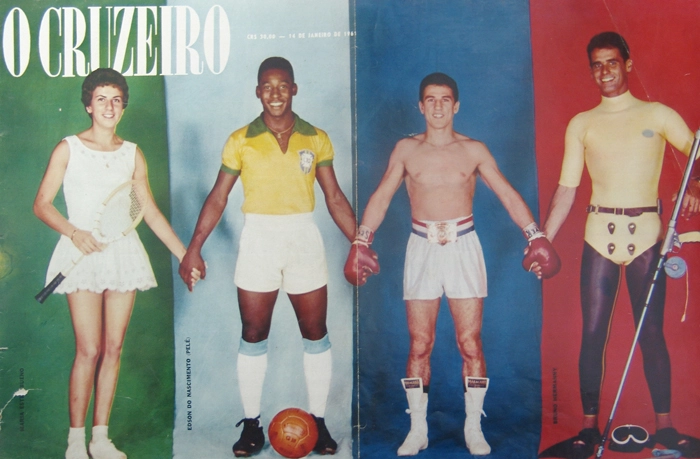 Na Revista `O Cruzeiro´, edição de 14 de janeiro de 1961, Maria Esther Bueno, então com 21 anos está ao lado de Pelé, Éder Jofre e Bruno Hermanny (campeão mundial de caça-submarina)