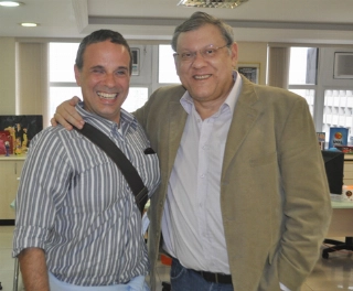 Dudu Braga e Milton Neves, em setembro de 2012. Foto: Terceiro Tempo