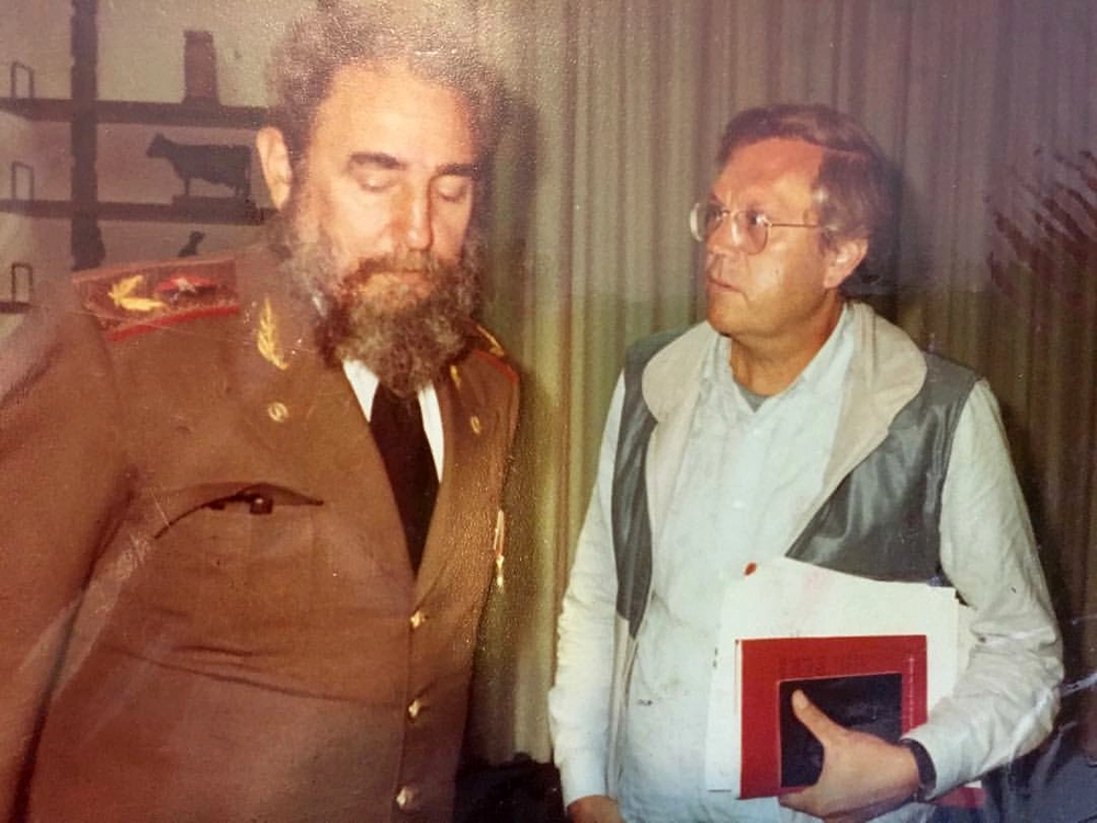 Fidel Castro e Joelmir Beting na década de 80