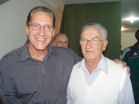Polozzi e Dudu, na festa do Palmeiras de 2010, que homenageou mais uma vez os ex-jogadores alviverdes. Foto: Marcos Júnior/Portal TT