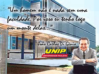 Fazendo parte de campanha publicitária da UNIP. Reprodução/UNIP