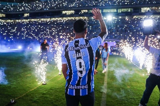 Atacante teve uma curta mas ótima passagem pelo clube gaúcho. Foto:  Lucas Uebel/ Grêmio