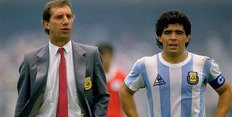 Carlos Bilardo e Maradona na Copa de 1986, no México. Foto: Divulgação