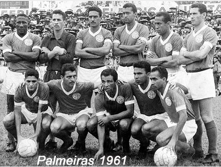 Em pé: Djalma Santos, Valdir, Valdemar Carabina, Aldemar, Zequinha e Geraldo Scotto. Agachados: Gildo, Américo Murolo, Vavá, Chinesinho e Goiano