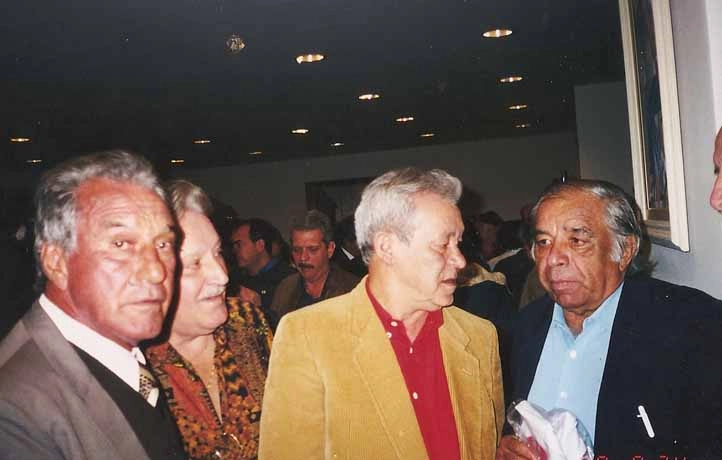 Festa para os veteranos do Verdão, em 1999. Valdemar Carbina, um amigo, Zé Carlos e Vavá