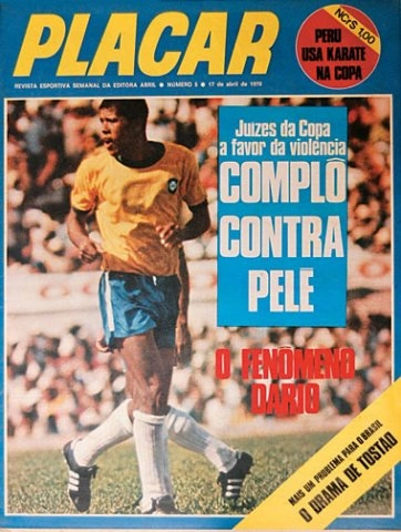 Dadá estampa capa da revista Placar durante a Copa de 70