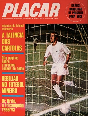 Brito é citado na capa da revista Placar que tem Tostão, em 1970
