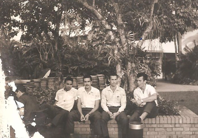 Em 1959. Chinesinho, Valdemar Carabina, Valdir e Ênio Andrade. Foto: arquivo pessoal de Valdir Joaquim de Moraes