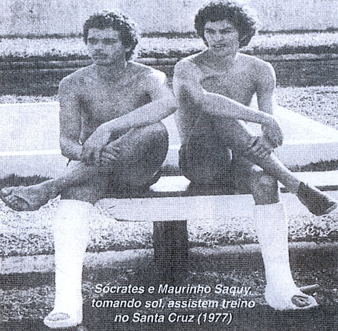 Na imagem, Sócrates aparece ao lado de Maurinho Saquy. Foto enviada por Tião Xavier