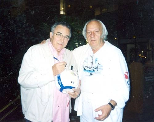 Ruy Carlos Ostermann e Jaimão, ex-atleta e dirigente do clube 