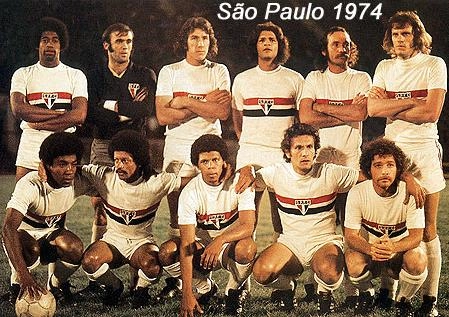 EM PÉ: Gilberto, Waldir Peres, Chicão, Paranhos, Arlindo e Forlan. AGACHADOS: Mauro, Zé Carlos, Mirandinha, Pedro Rocha e Piau