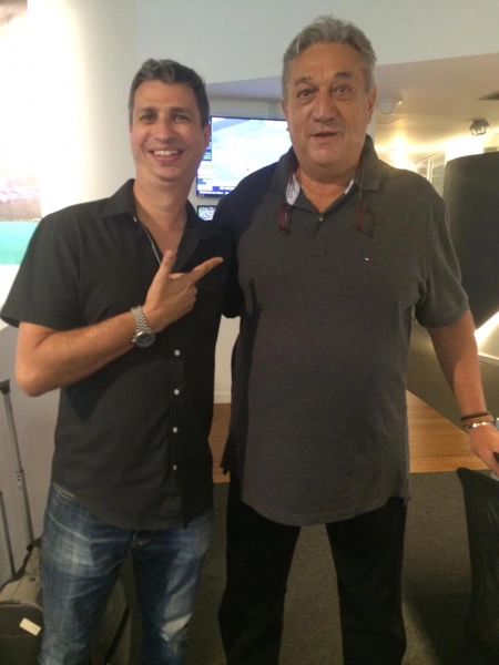 Rog&eacute;rio Micheletti e Cl&aacute;udio Mortari, no Fox Sports. Foto: arquivo pessoal de Rog&eacute;rio Micheletti