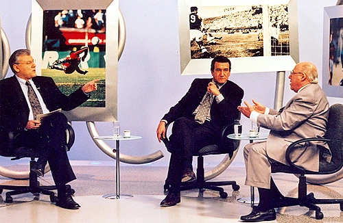 Peso-pesados Esporte Total Debate da Rede Bandeirantes de Televisão em 2000: Milton Neves, Carlos Alberto Parreira e Orlando Duarte 