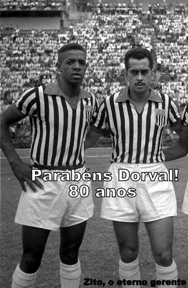 Dorval e Zito com a camisa da seleção paulista de futebol