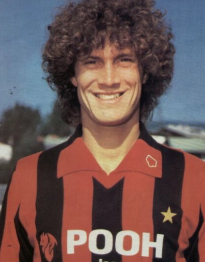 Fulvio Collovati, em 1976, quando chegou ao Milan. Foto: Site oficial