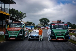 Além deles, o caçula Tito (centro) competirá pela Nascar Brasil. Foto: Priscila Paiva/RF1