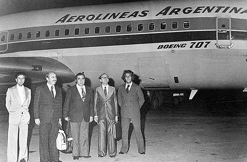 Vitor Moran, Antonio Guzman, Waldemar Marchetti, Alfredo Orlando e José Roberto Wright: era o Brasil rumando para Buenos Aires, em 1969.