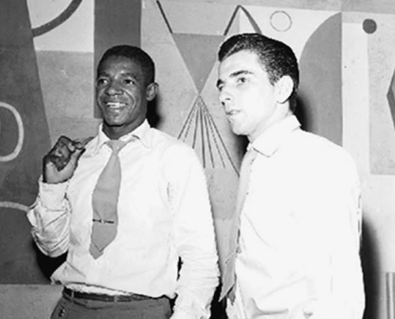 A dupla Dorval e Pagão, no início dos anos 60. Foto: ASSOPHIS (Associação dos Pesquisadores e Historiadores do Santos F.C)