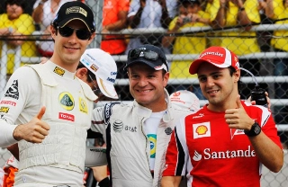 Bruno Senna, Rubens Barrichello e Felipe Massa em 2011. Foto: Reprodu&ccedil;&atilde;o