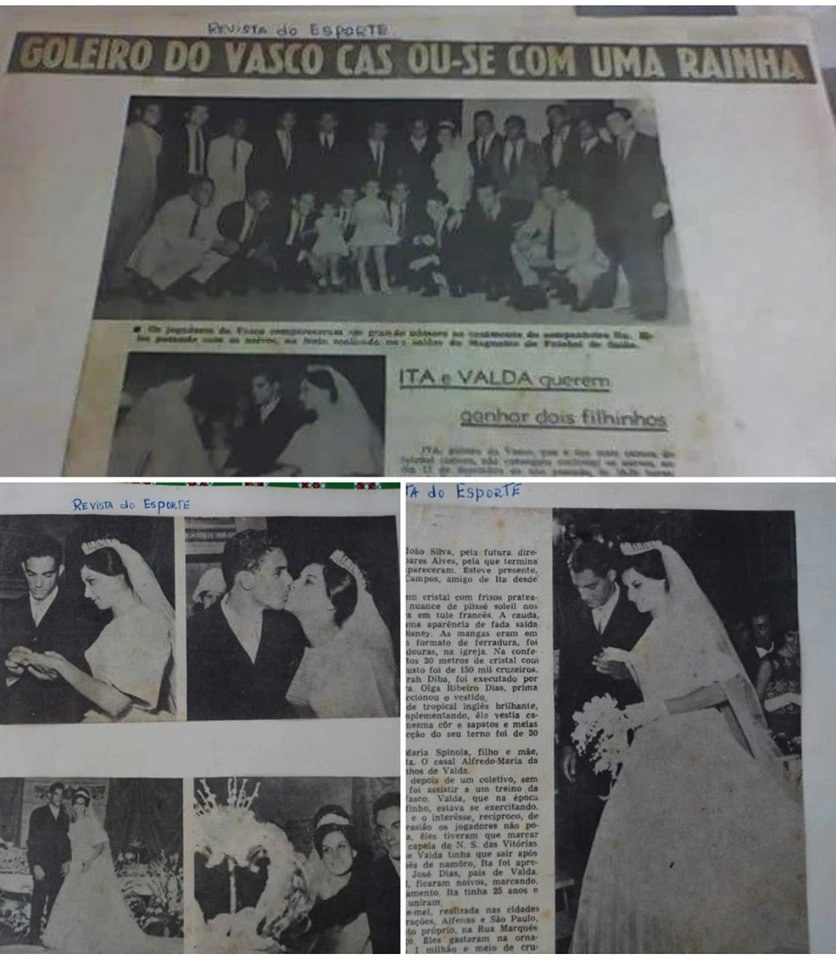 Matéria de revista sobre o casamento de Ita e Walda. Reprodução