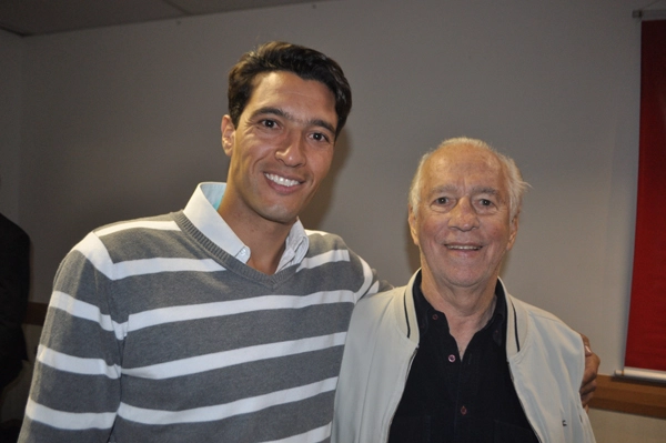 O goleiro Marcelo foi treinado por Valdir Joaquim de Moraes, no Palmeiras. Na foto, eles estão no Hotel Hollyday Inn, em São Paulo, na noite de 03 de outubro de 2011, durante o lançamento da Clínica São Marcos. Foto: Marcos Júnior/Portal TT