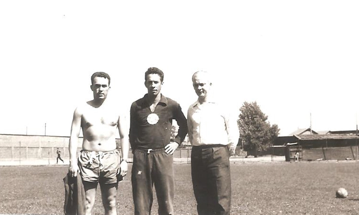 Valdir Joaquim de Moraes (ao centro), com o Prof. Júlio Mazzei e o Dr. Rossetti. Foto: arquivo pessoal de Valdir Joaquim de Moraes