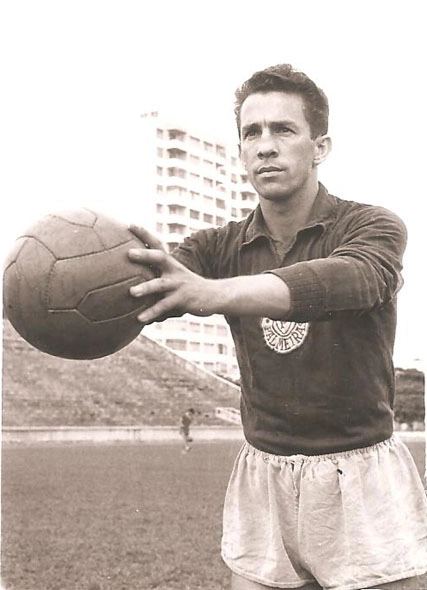 Treinando, no Palestra It&aacute;lia. Foto: arquivo pessoal de Valdir Joaquim de Moraes