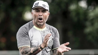 Técnico comanda treino do Peixe no CT Rei Pelé. Foto: Ivan Storti/Santos FC