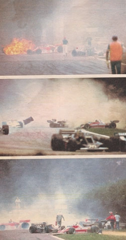 Foi o primeiro GP com o sistema de luz verde, substituindo a bandeira quadriculada para a largada. O diretor de prova, Gianni Restelli acionou a luz verde antes que os últimos carros tivessem parados e acabaram largando em movimento, provocando um acidente que acabou culminando com a morte de Ronnie Peterson, da Lotus e provocando um traumatismo craniano em Brambilla. O italiano se recuperou e ainda competiu em 1979 e 1980. A 