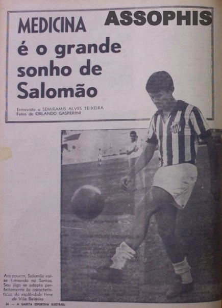 Salomão, quando atuava pelo Santos. Foto: ASSOPHIS