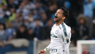 O jogador comentou também o fato de ser o artilheiro do Verdão no ano. Foto: Cesar Greco/Agência Palmeiras