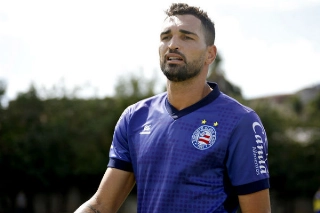 Gilberto fez o gol da vitória tricolor em BH. Foto: Felipe Oliveira / EC Bahia