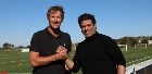 Raí encontra Van der Sar em treino do São Paulo, nos Estados Unidos